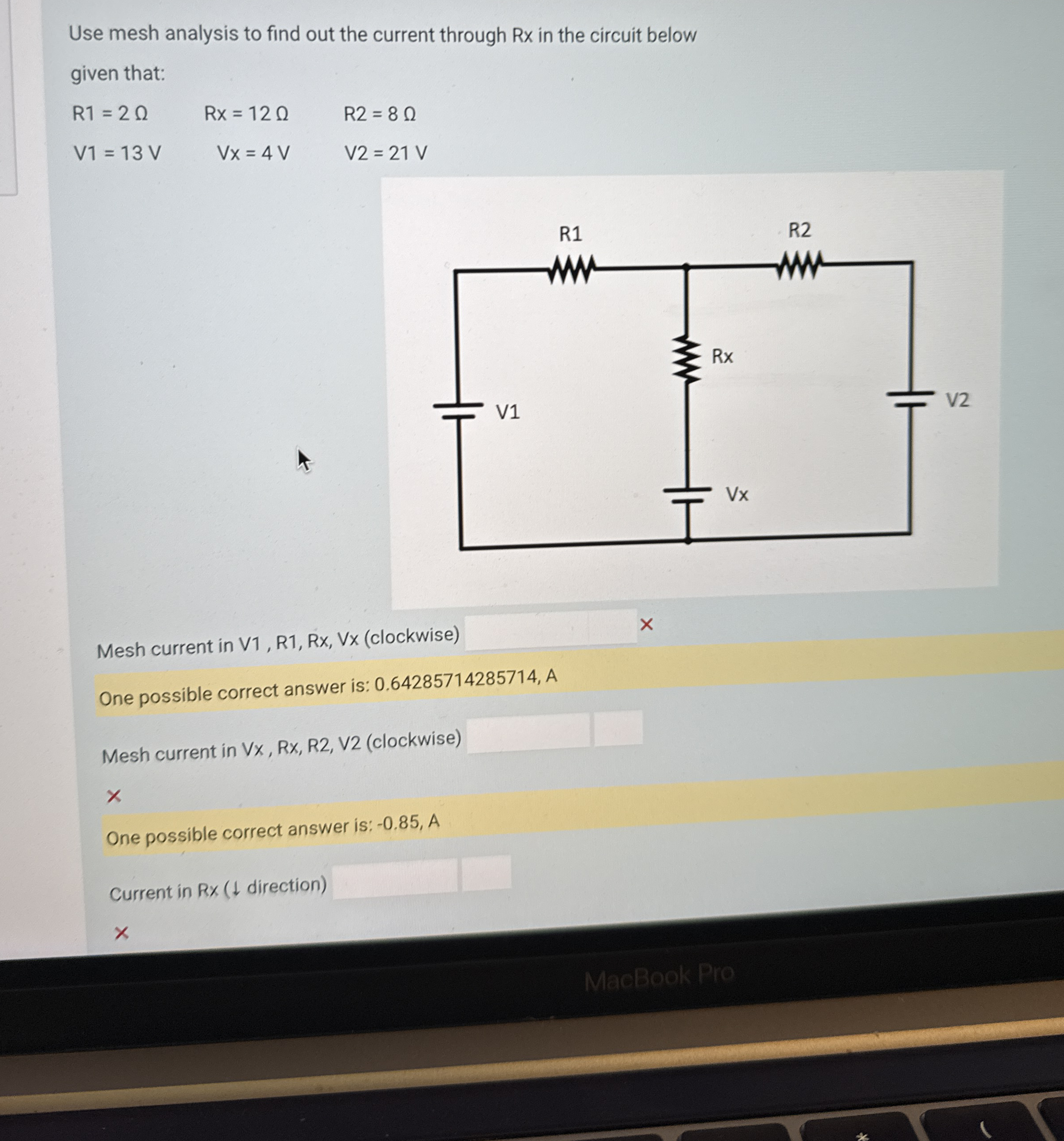 Use mesh analysis to find out the current through