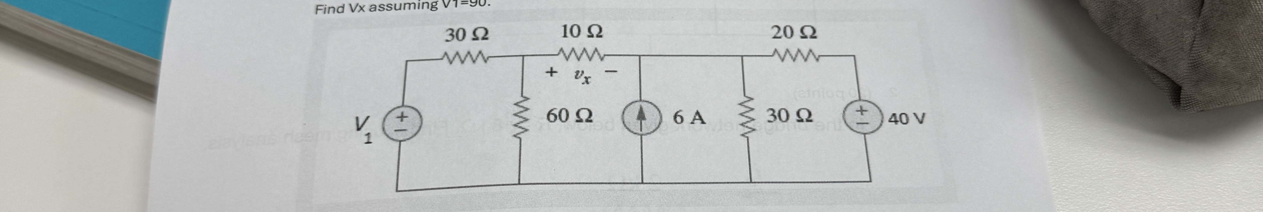 find vx asuming v 1 = 9 0