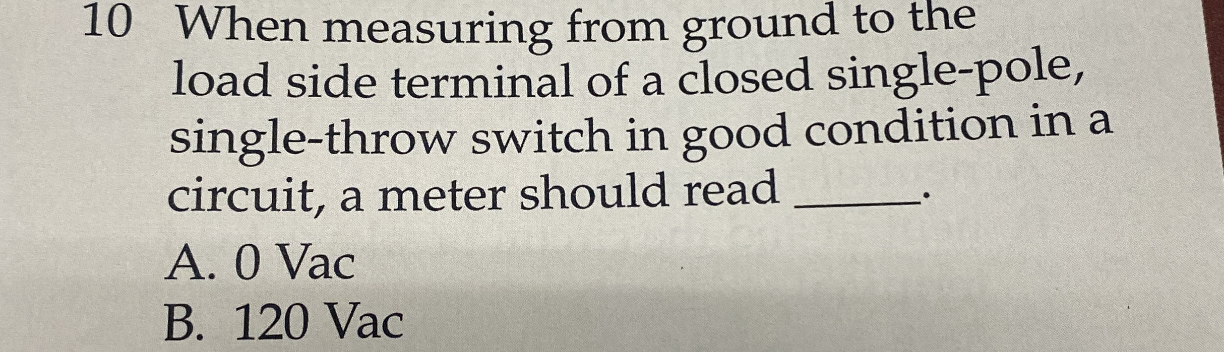 1 0 When measuring from ground to the load side