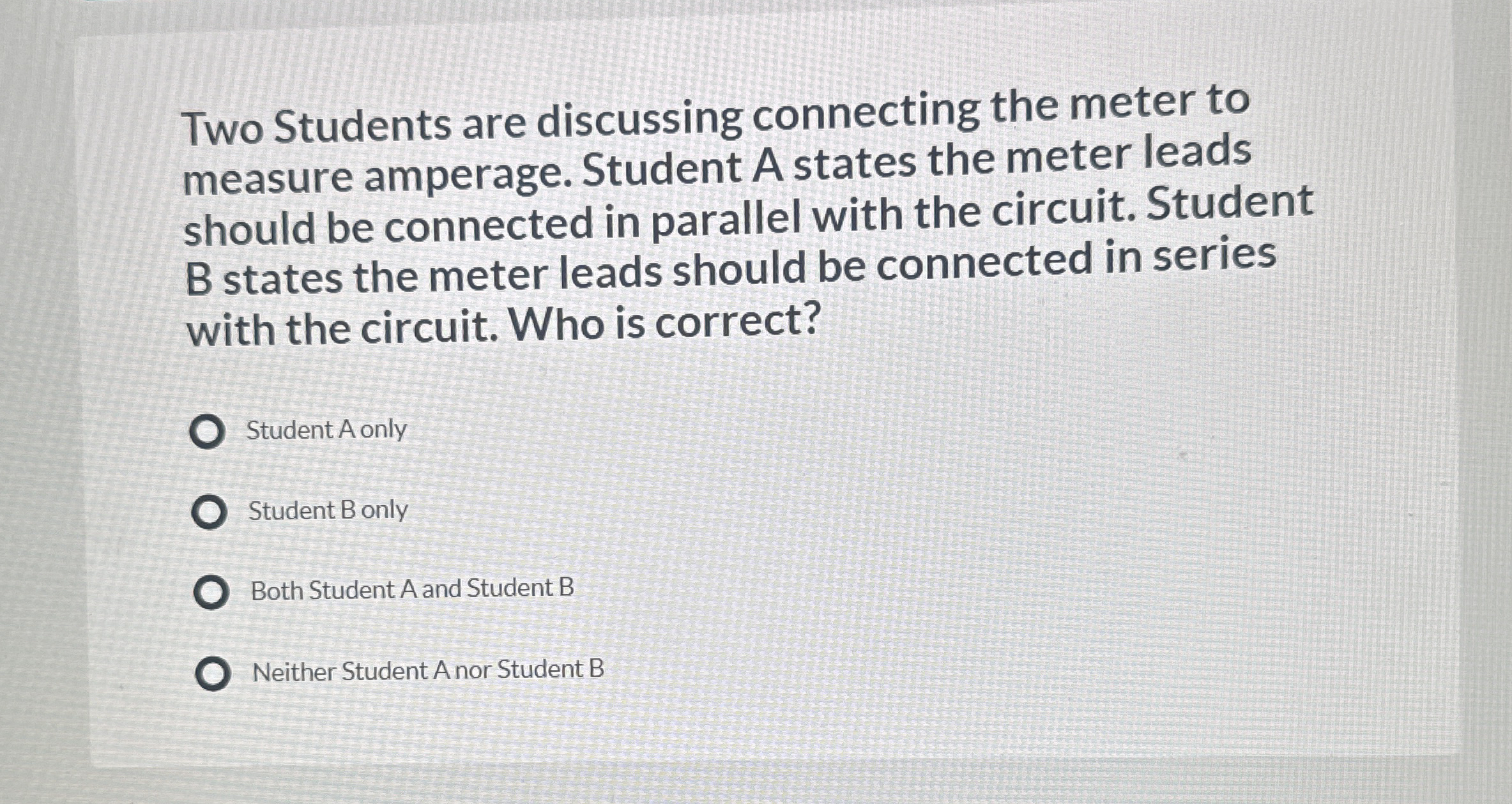 Two Students are discussing connecting the meter
