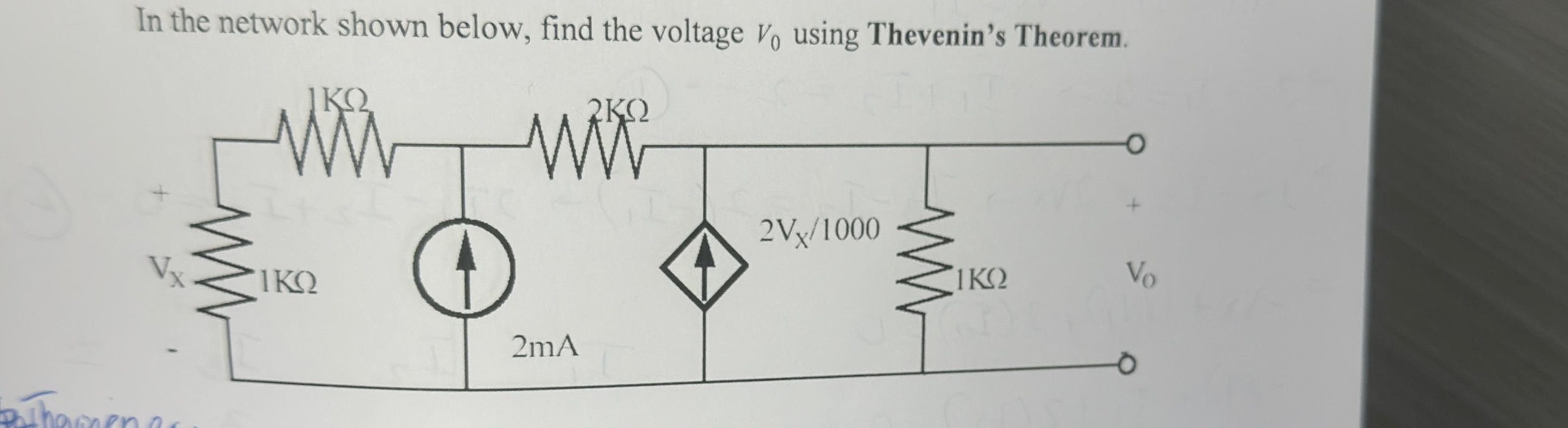 In the network shown below, find the voltage v 0