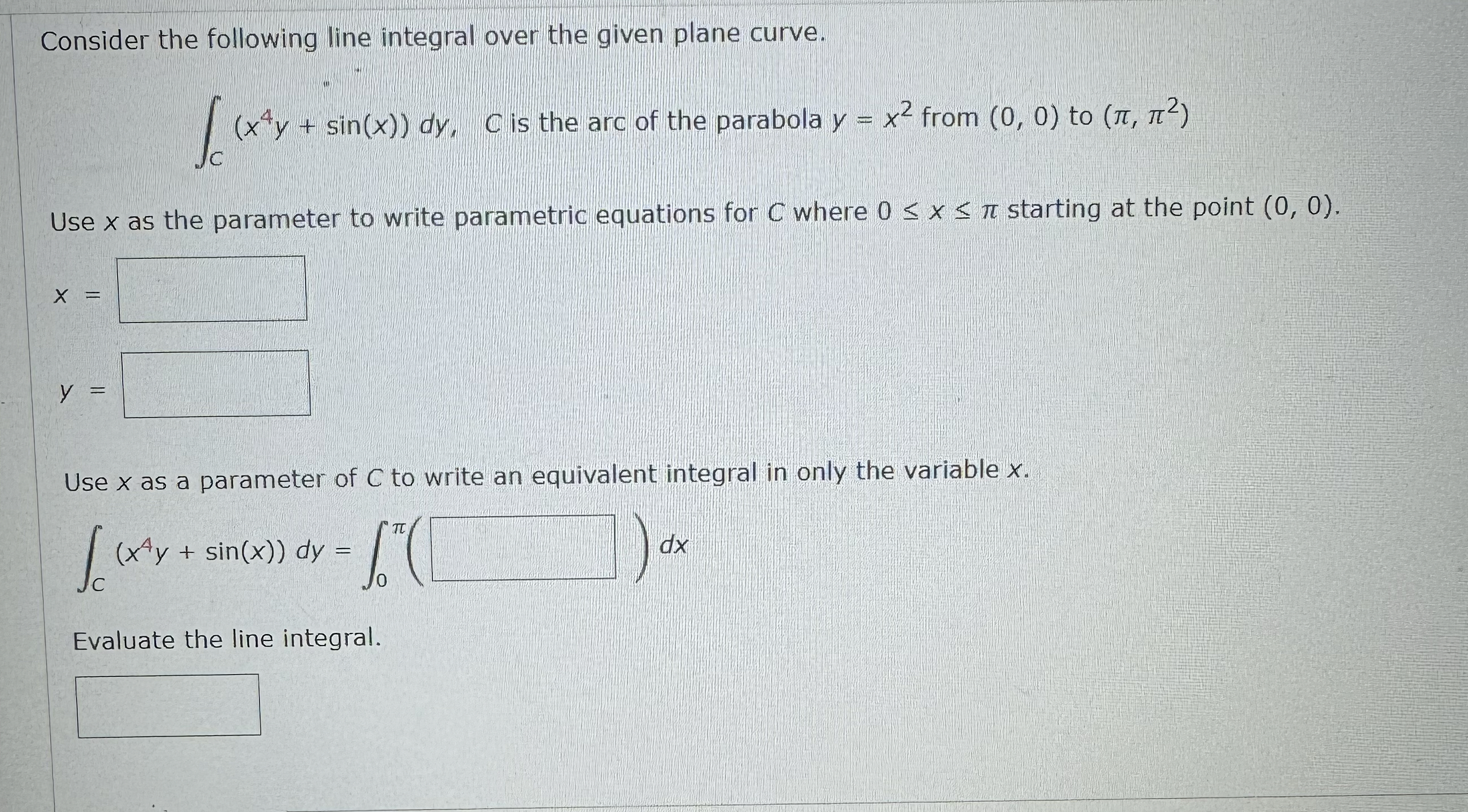 Consider the following line integral over the