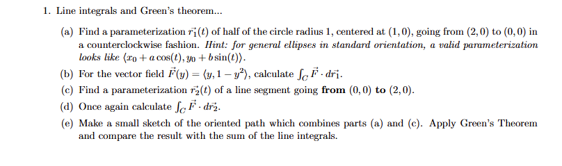( a ) Find a parameterization r 1 ( t ) of half