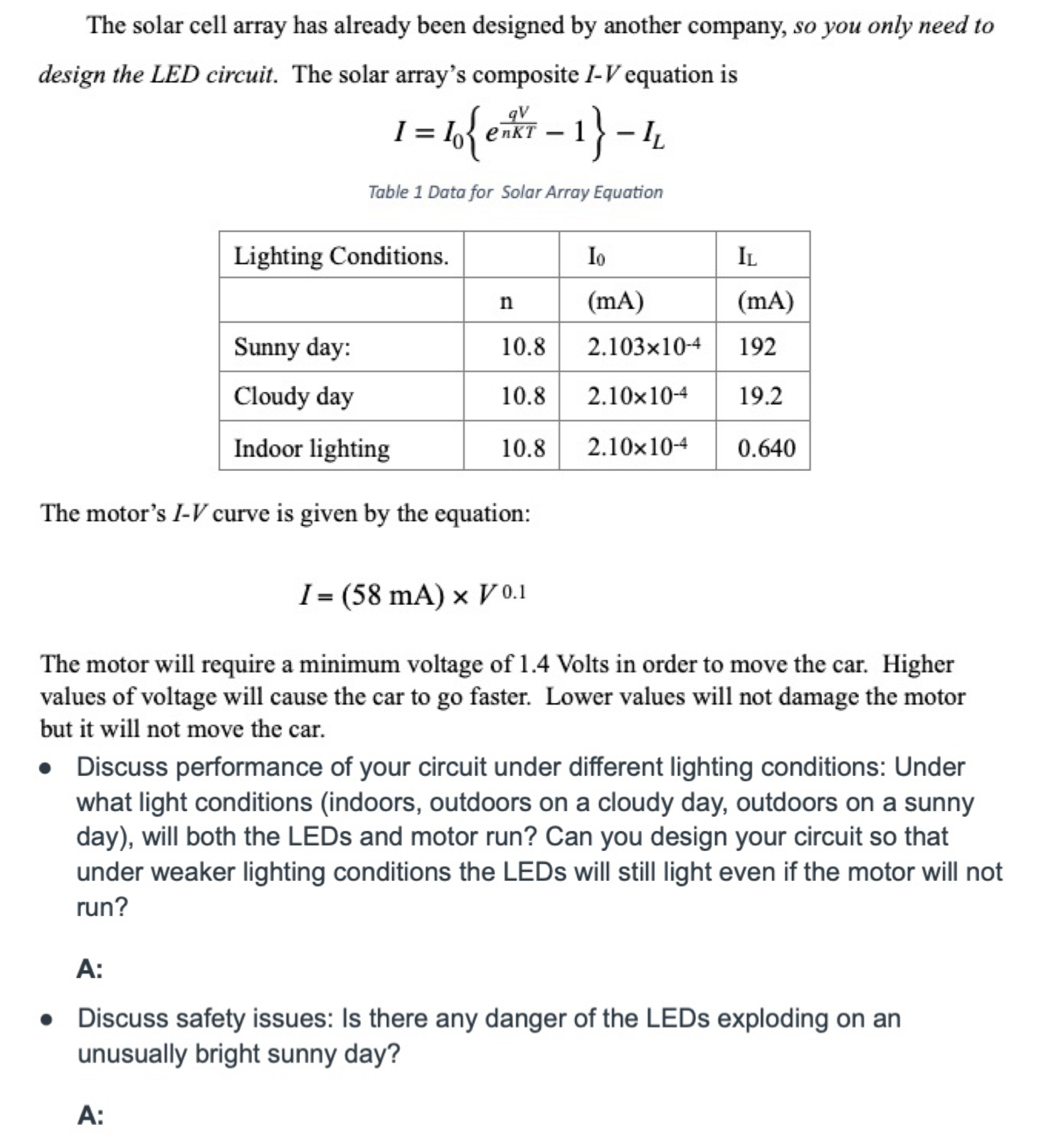 The solar cell array has already been designed by