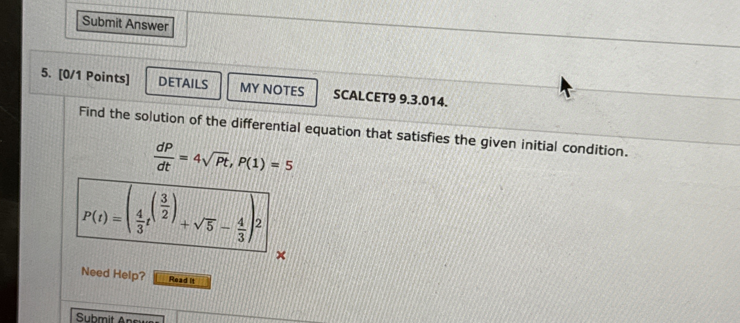 [ 0 / 1 Points ] SCALCET 9 9 . 3 . 0 1 4 . Find