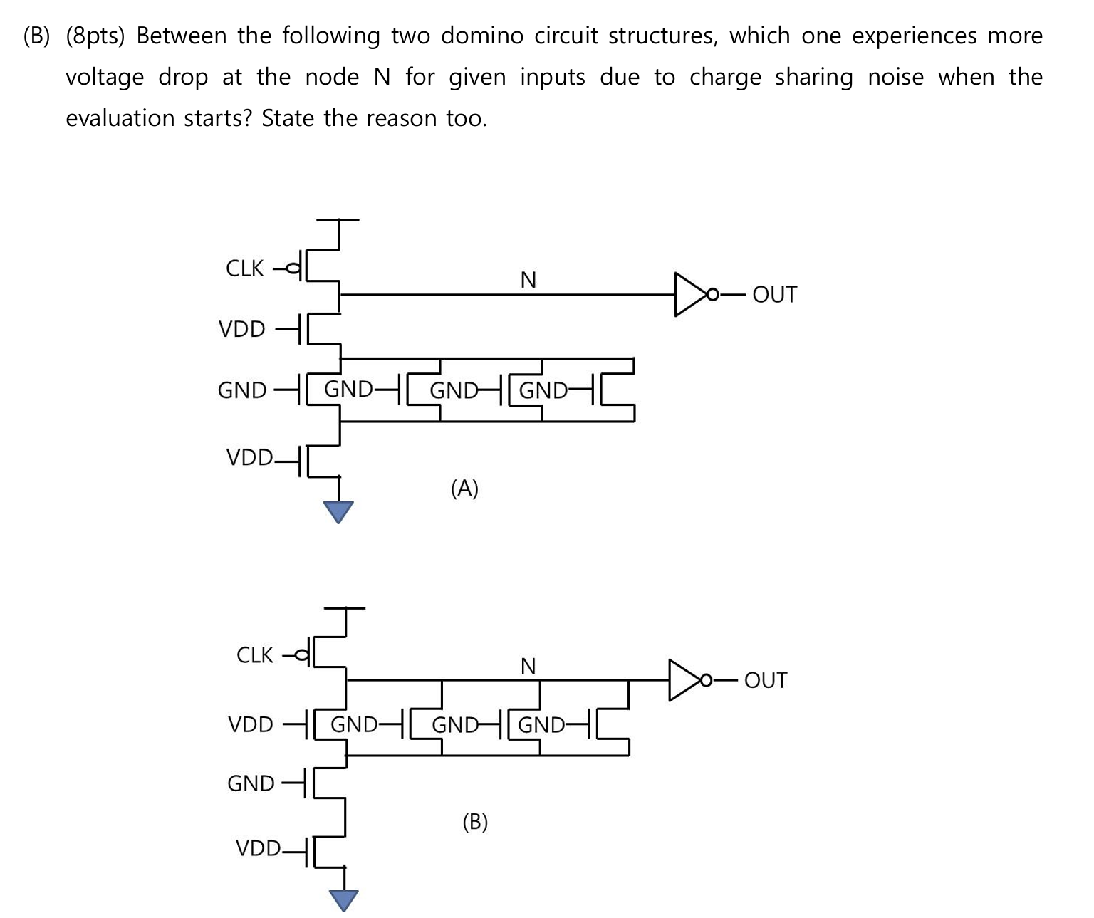 ( B ) ( 8 pts ) Between the following two domino