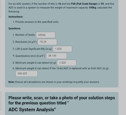 For an ADC syatem, if the number of bits is 1 6