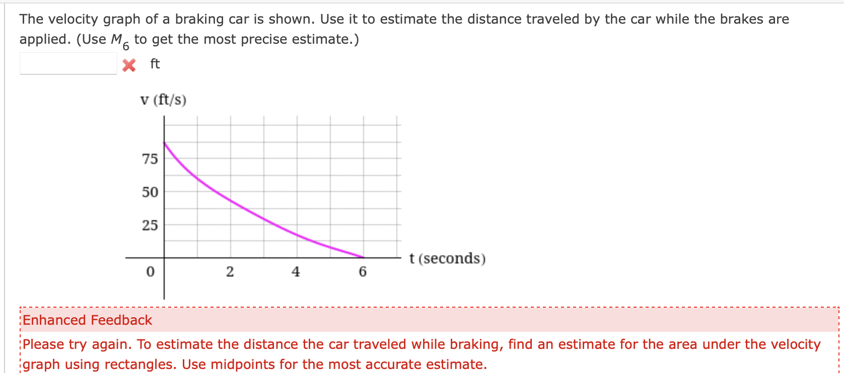 The velocity graph of a braking car is shown. Use