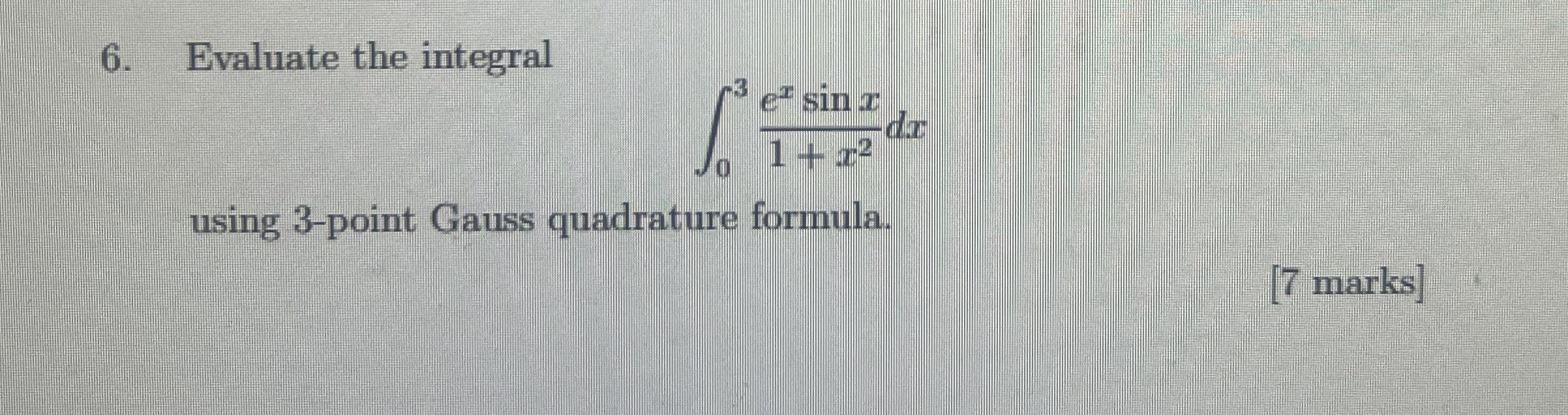 Evaluate the integral 0 3 e x s i n x 1 + x 2 d x