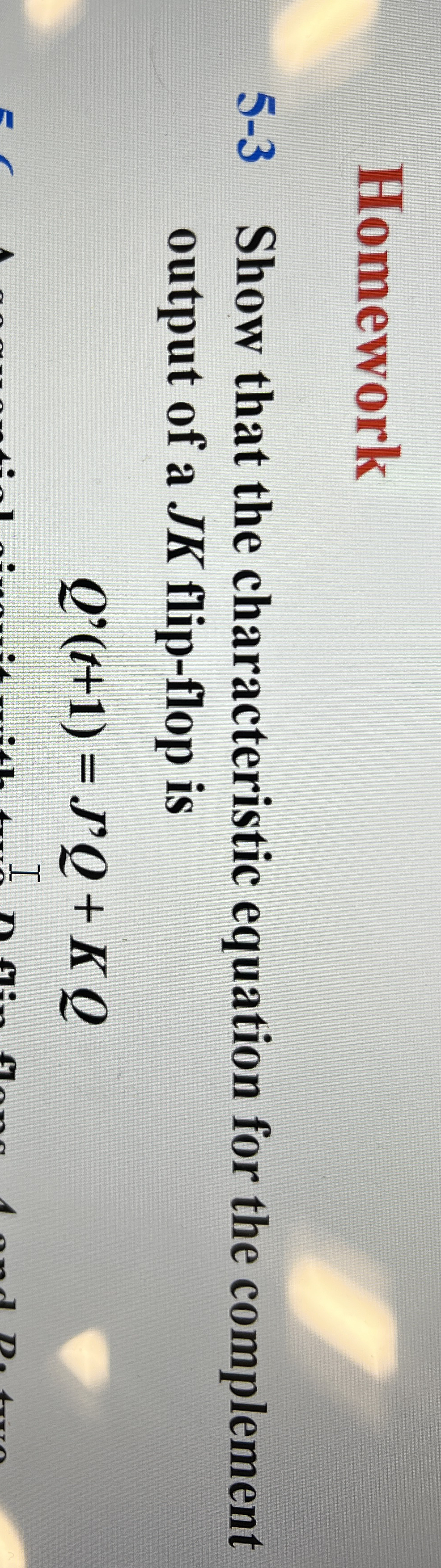 Homework 5 - 3 Show that the characteristic