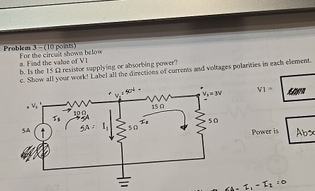 Problem 3 - ( 1 0 points ) For the circuit shown