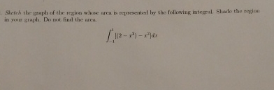 Sketch the graph of the regine whose areat is