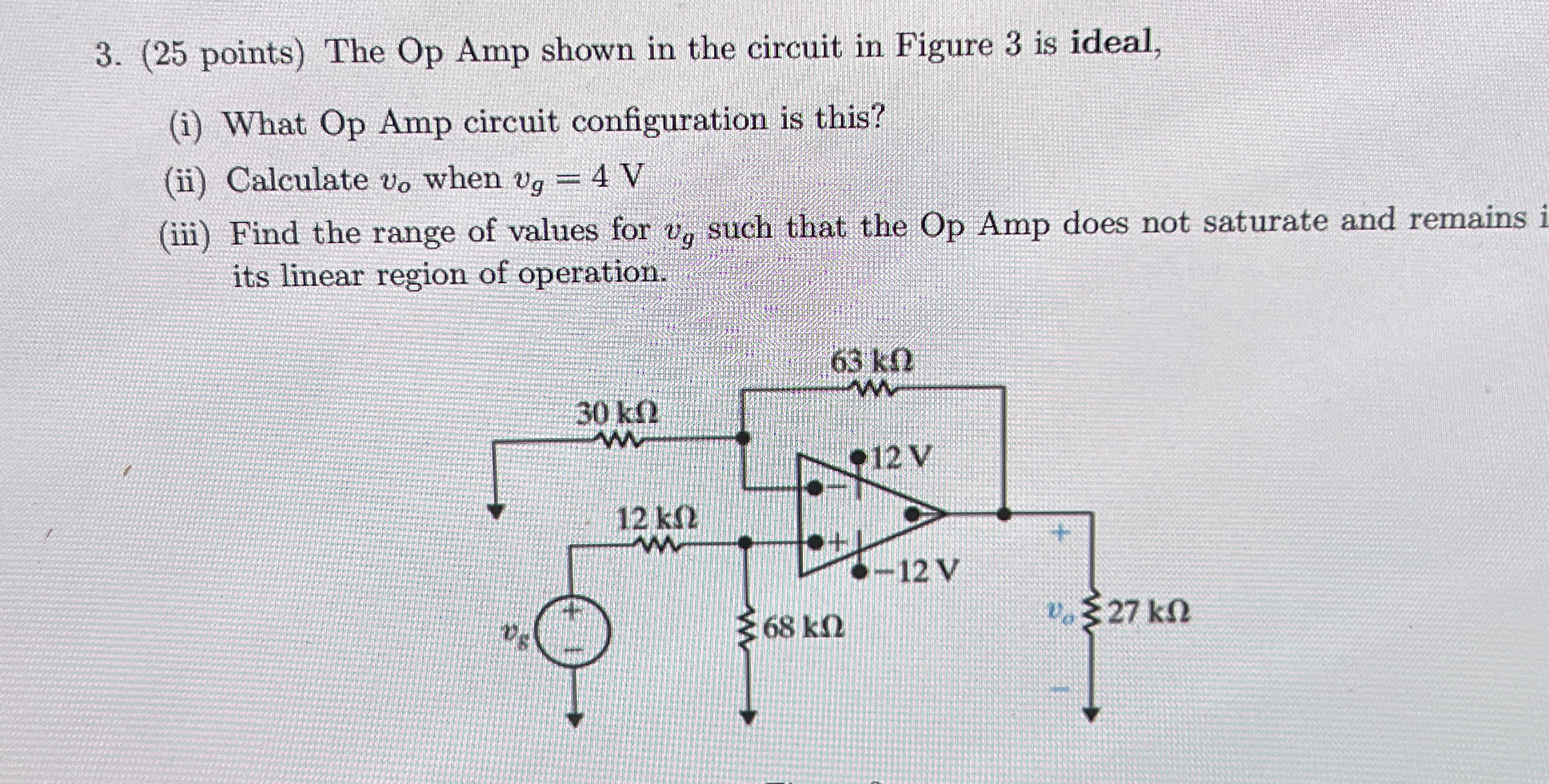 ( 2 5 points ) The Op Amp shown in the circuit in