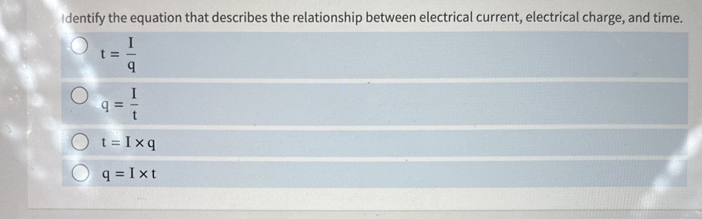 Identify the equation that describes the