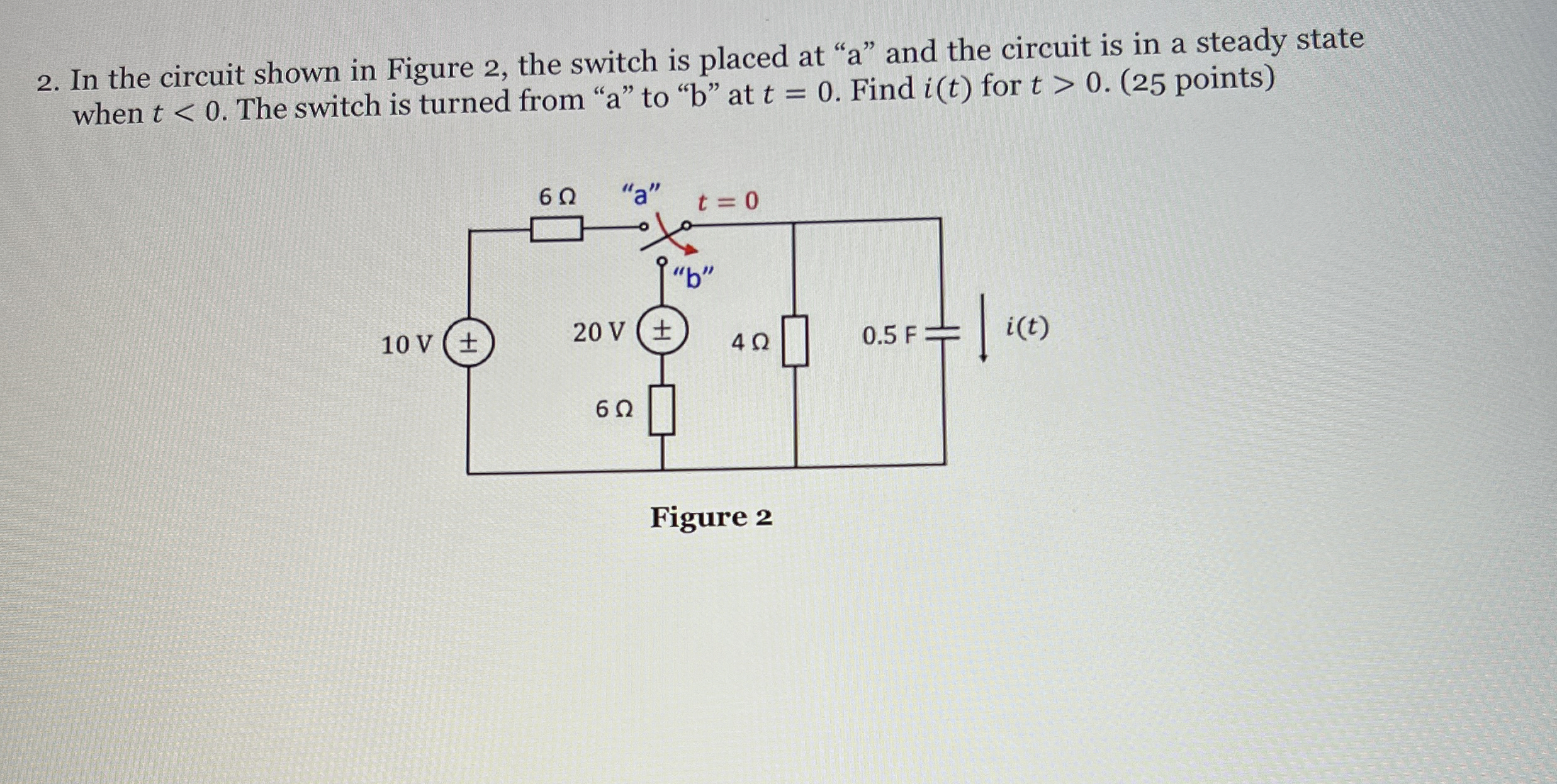 In the circuit shown in Figure 2 , the switch is