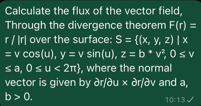 Calculate the flux of the vector field, Through