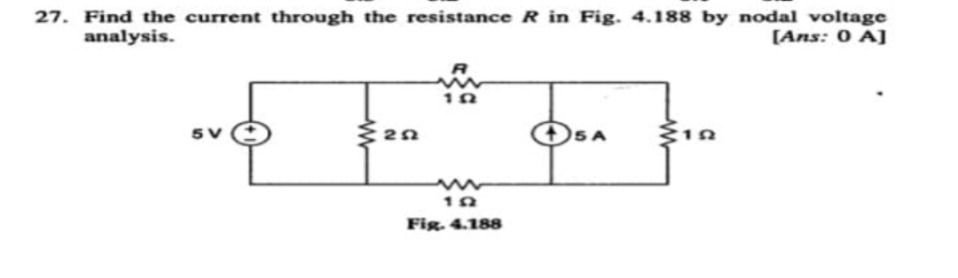 Find the current through the resistance R in Fig.