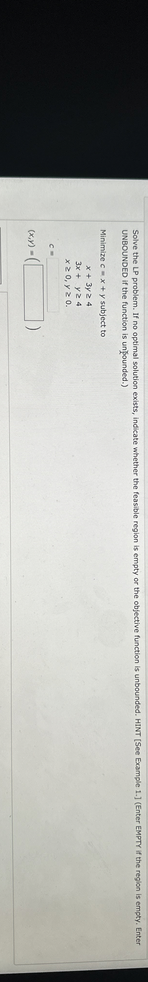 UNBOUNDED if the function is unfounded. )