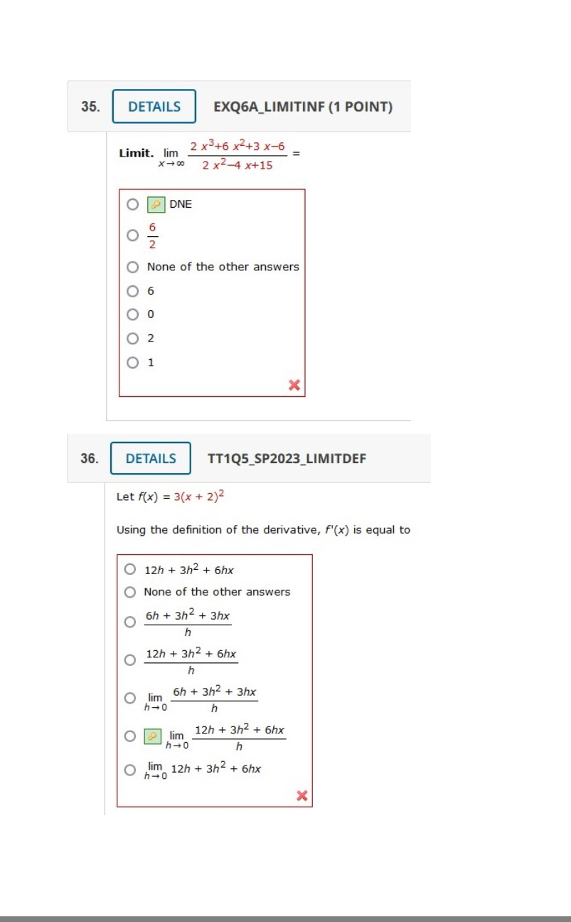 EXQ 6 A _ LIMITINF ( 1 POINT ) Limit. lim x 2 x 3