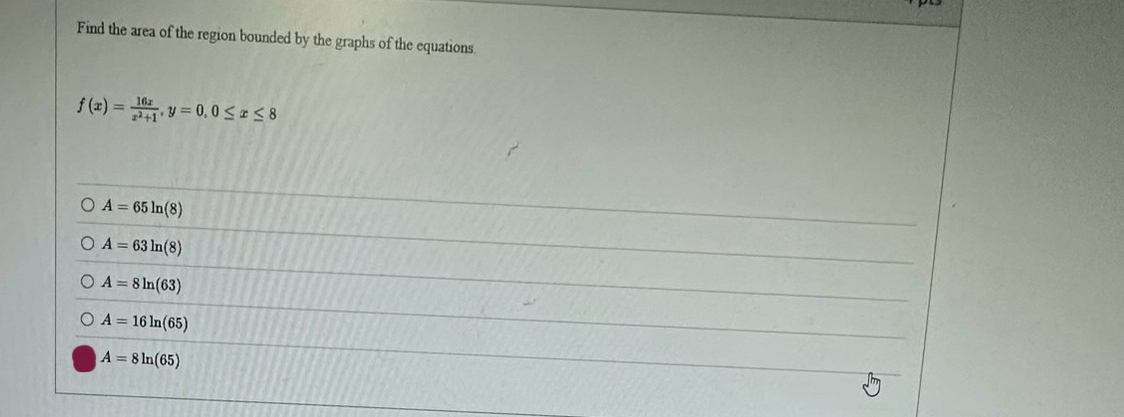 Find the area of the region bounded by the graphs