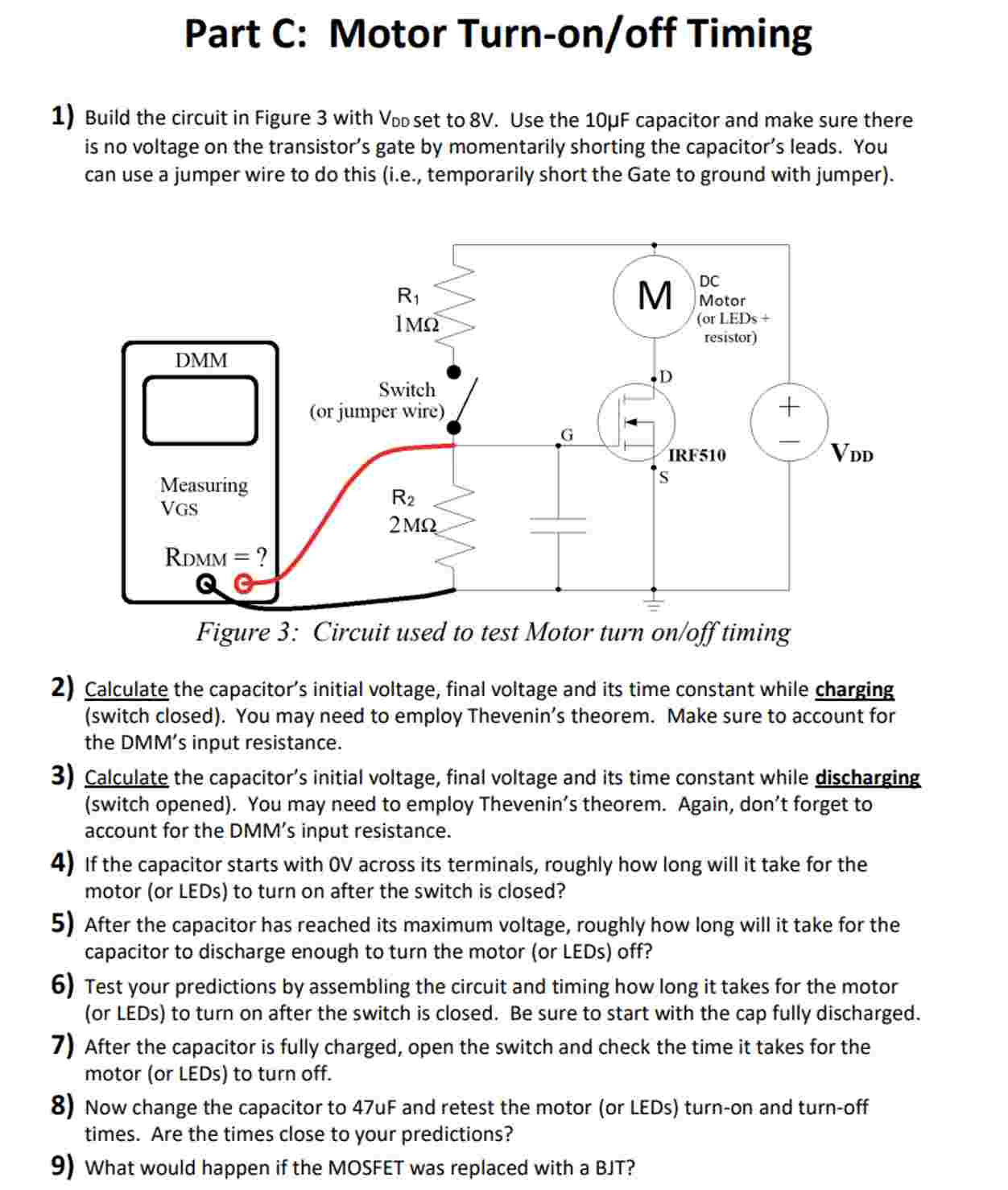 Part C: Motor Turn - on / off Timing 1 ) Build
