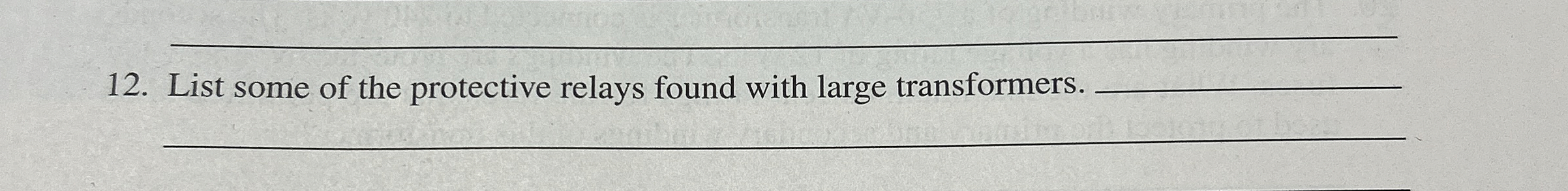 List some of the protective relays found with