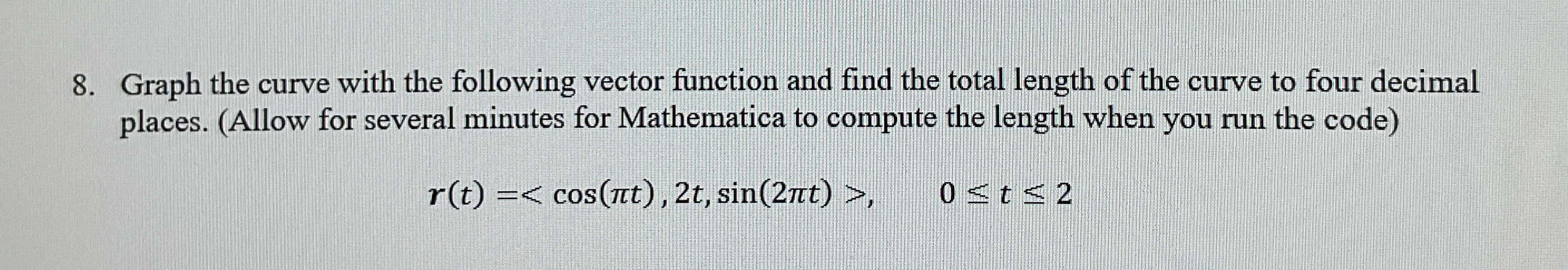 Graph the curve with the following vector