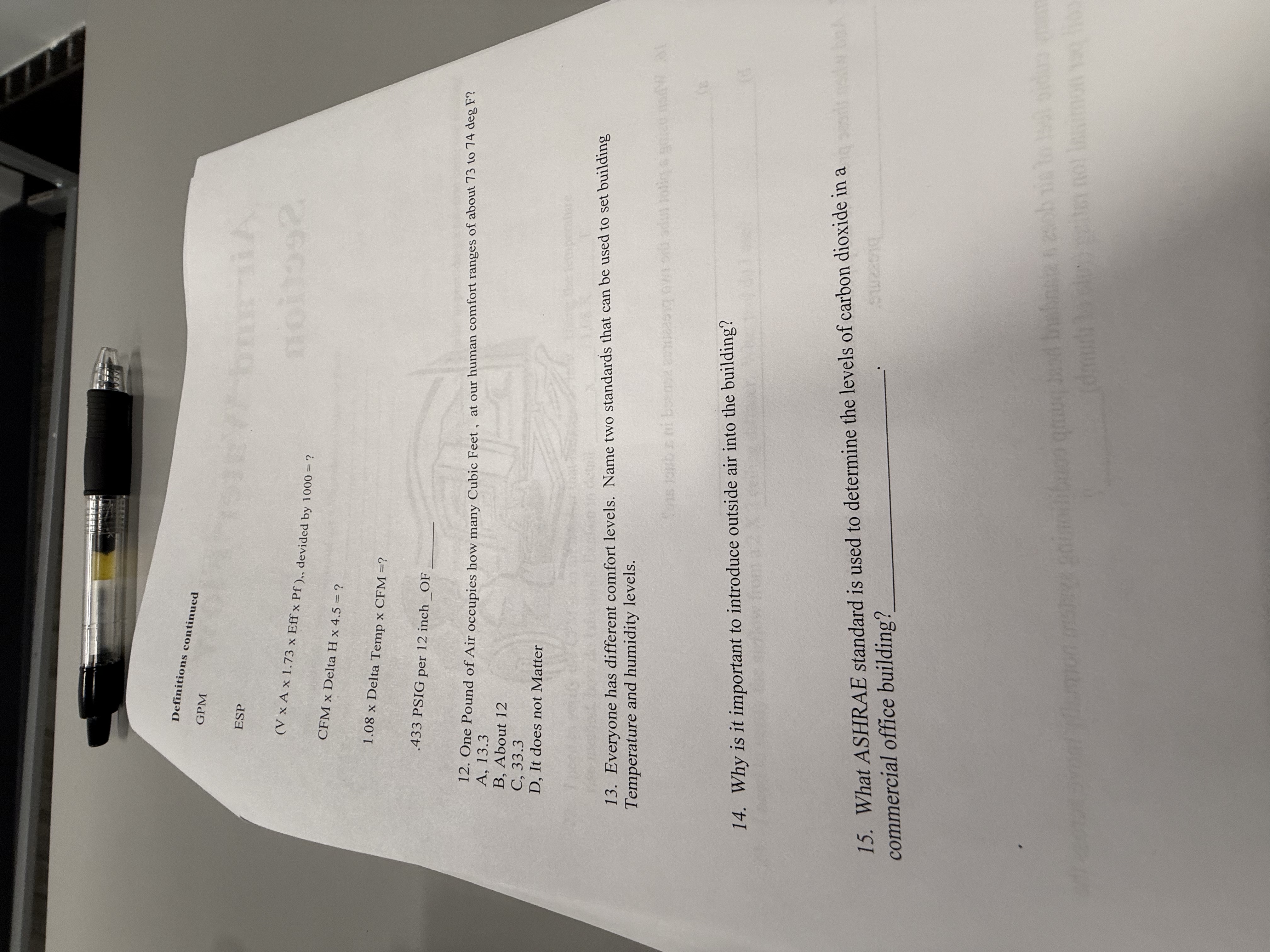 Definitions continued GPM ESP Eff Pf