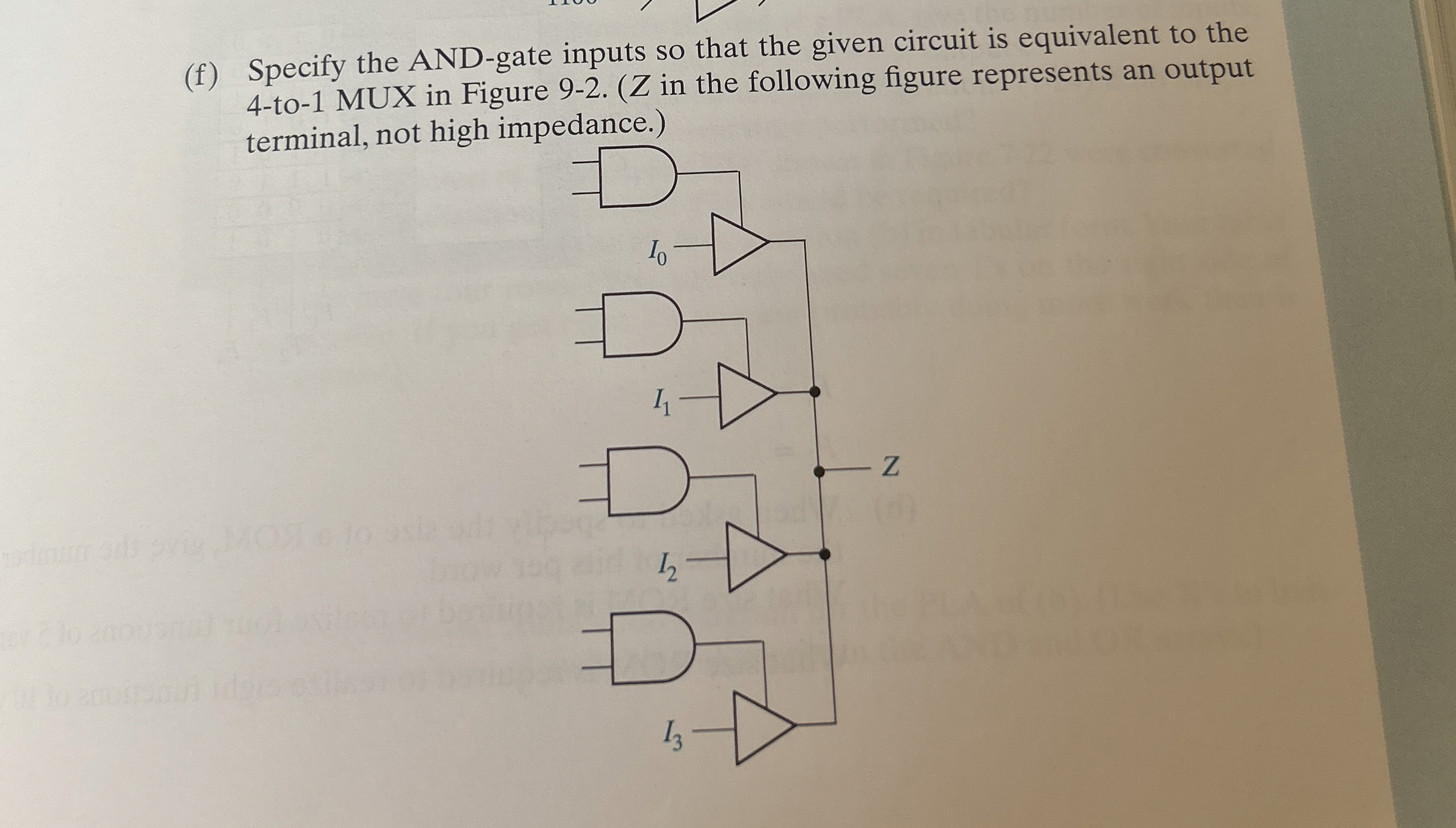( f ) Specify the AND - gate inputs so that the