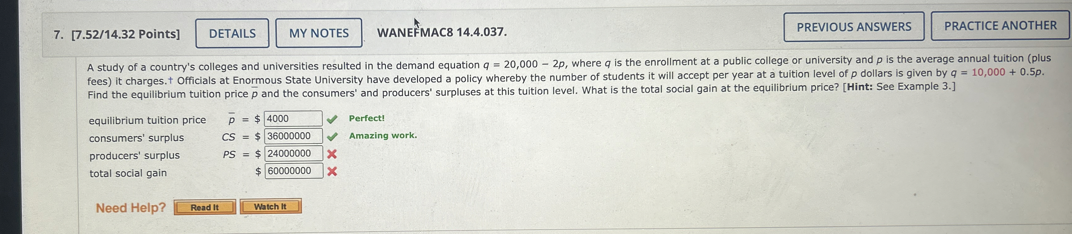 [ 7 . 5 2 / 1 4 . 3 2 Points ] WANEF MAC 8 1 4 .