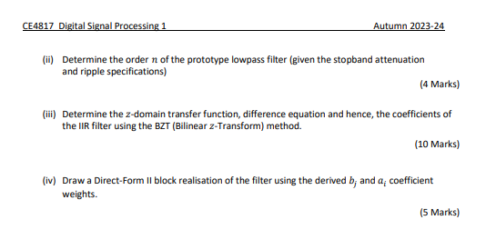 ( ii ) Determine the order \ ( n \ ) of the