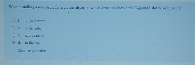 When installing a receptacle for a clothes dryer,