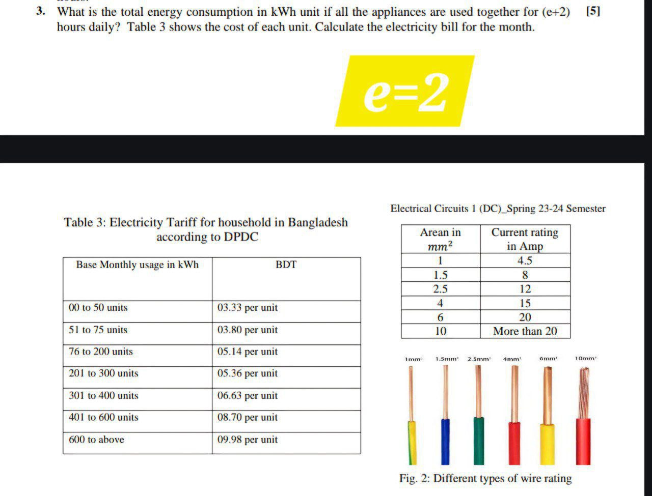 3 . What is the total energy consumption in kWh