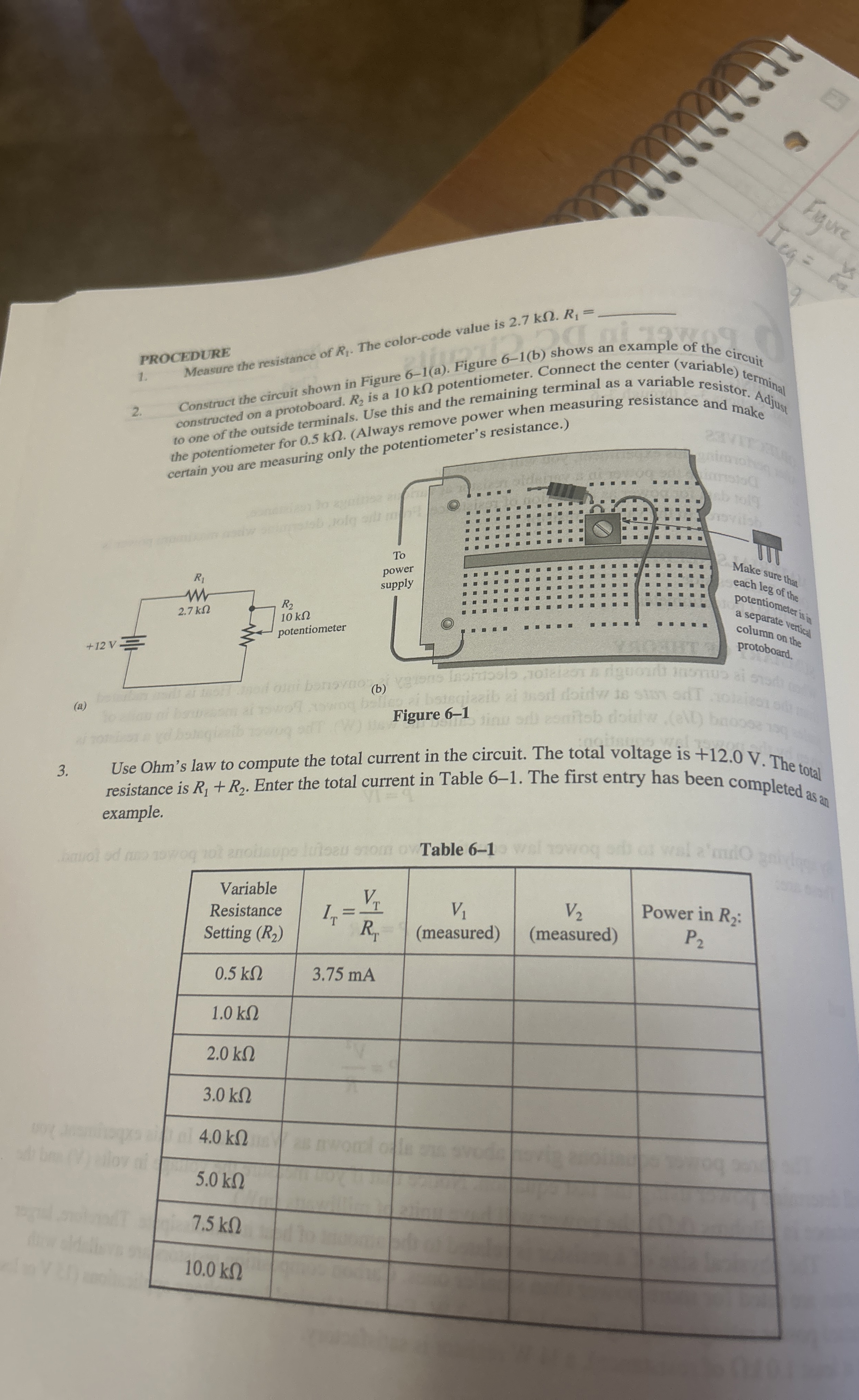 PROCEDURE Measure the resistance of R 1 . The