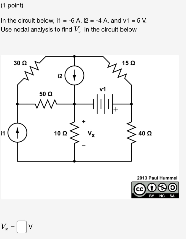 ( 1 point ) In the circuit below, i 1 = - 6 A , i