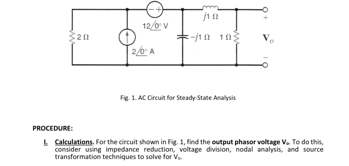 Fig. 1 . AC Circuit for Steady - State Analysis