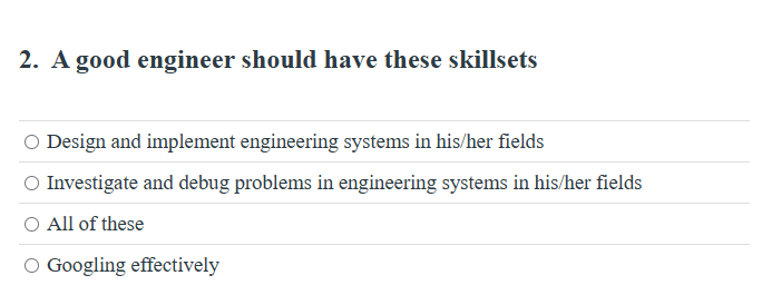 2 . A good engineer should have these skillsets
