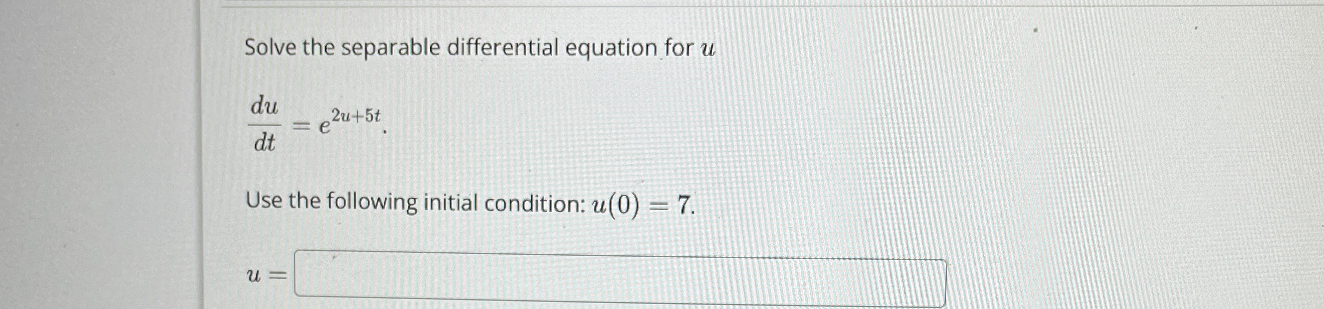 Solve the separable differential equation for u d