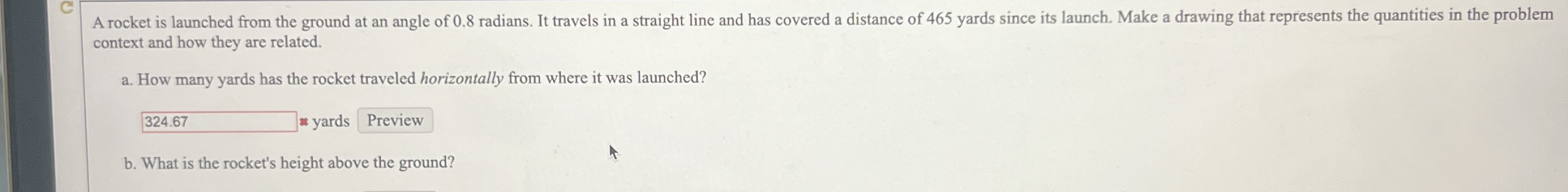 A rocket is launched from the ground at an angle