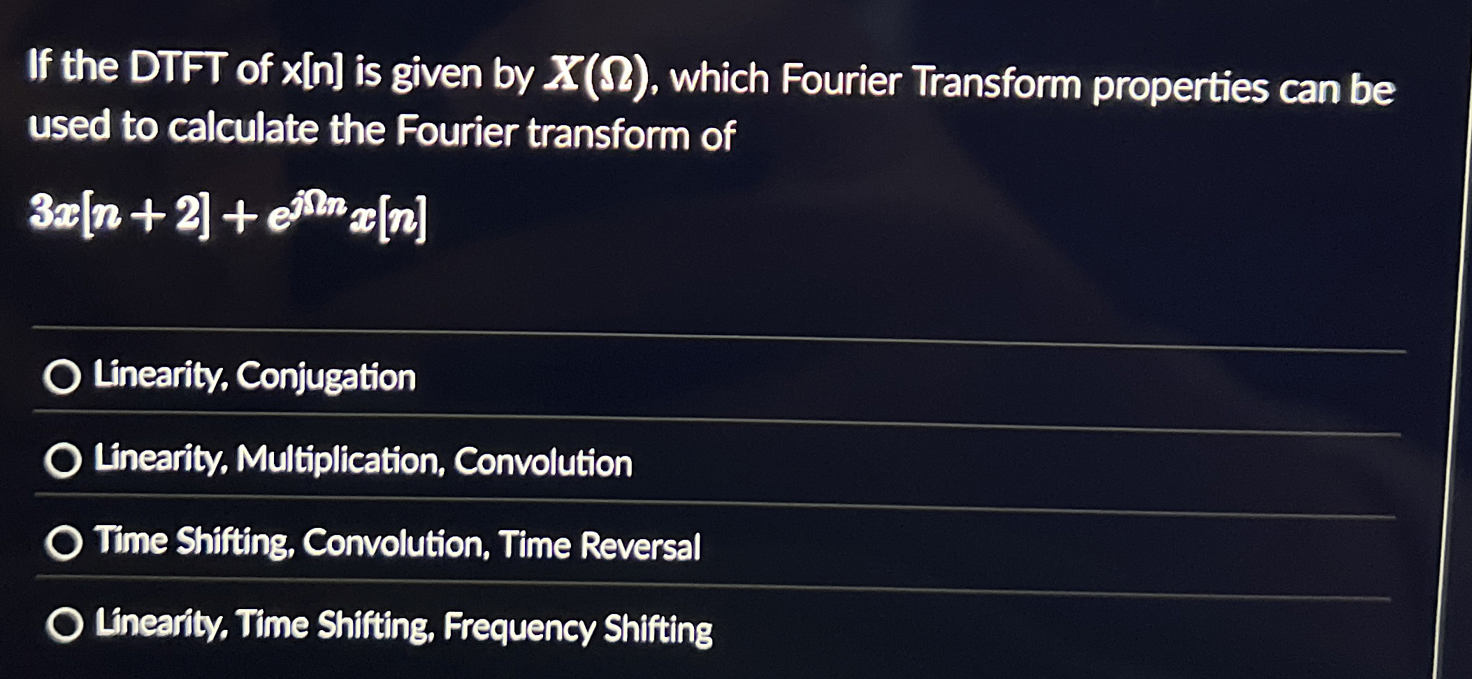 If the DTFT of x [ n ] is given by x ( ) , which