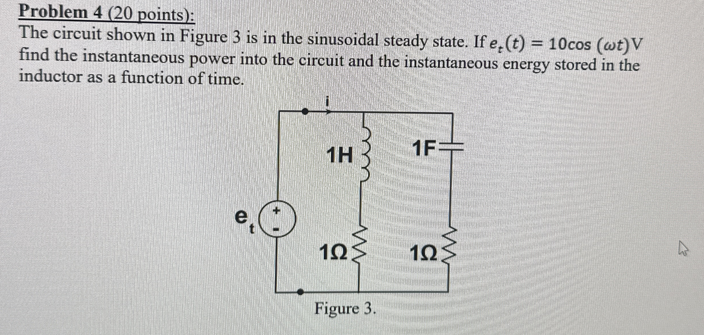 Problem 4 ( 2 0 points ) : The circuit shown in