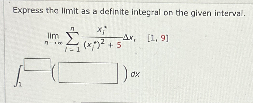 Express the limit as a definite integral on the