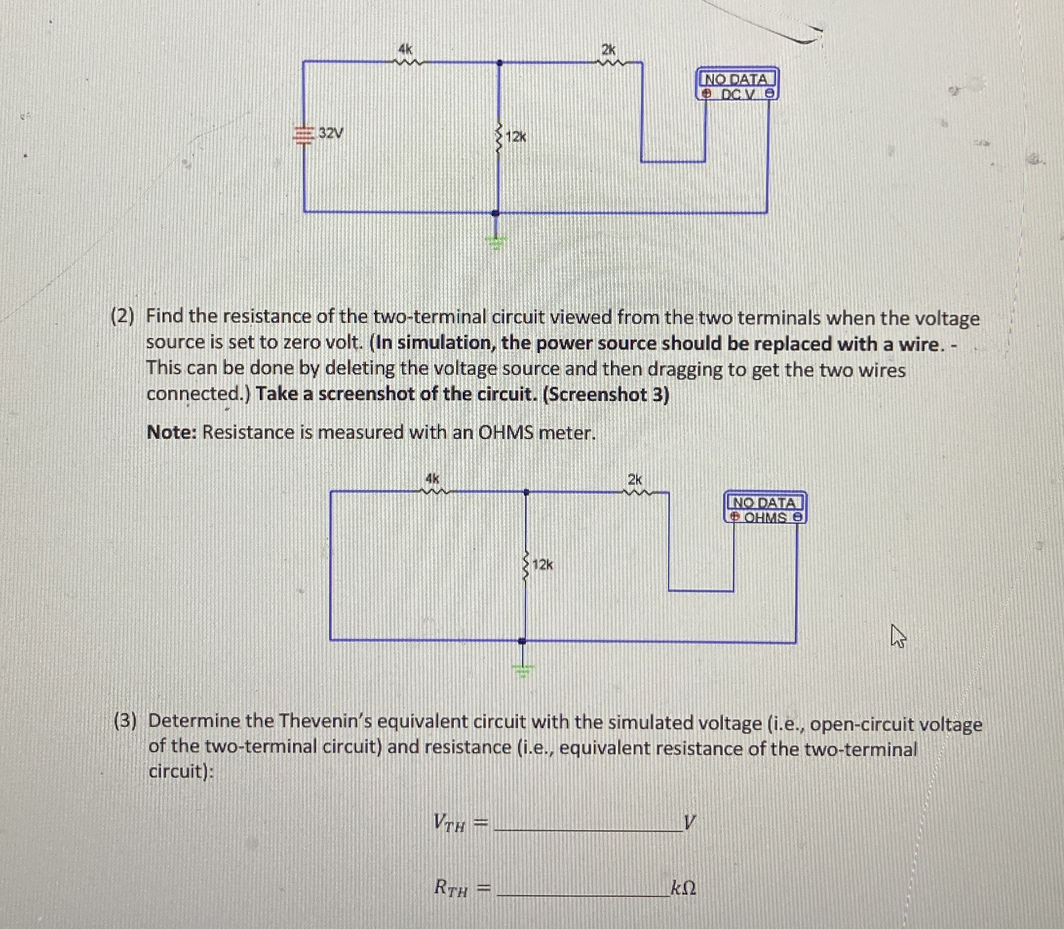 ( 2 ) Find the resistance of the two - terminal