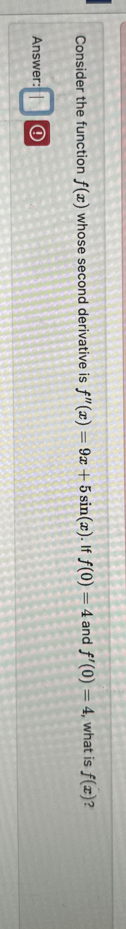 Consider the function f ( x ) whose second
