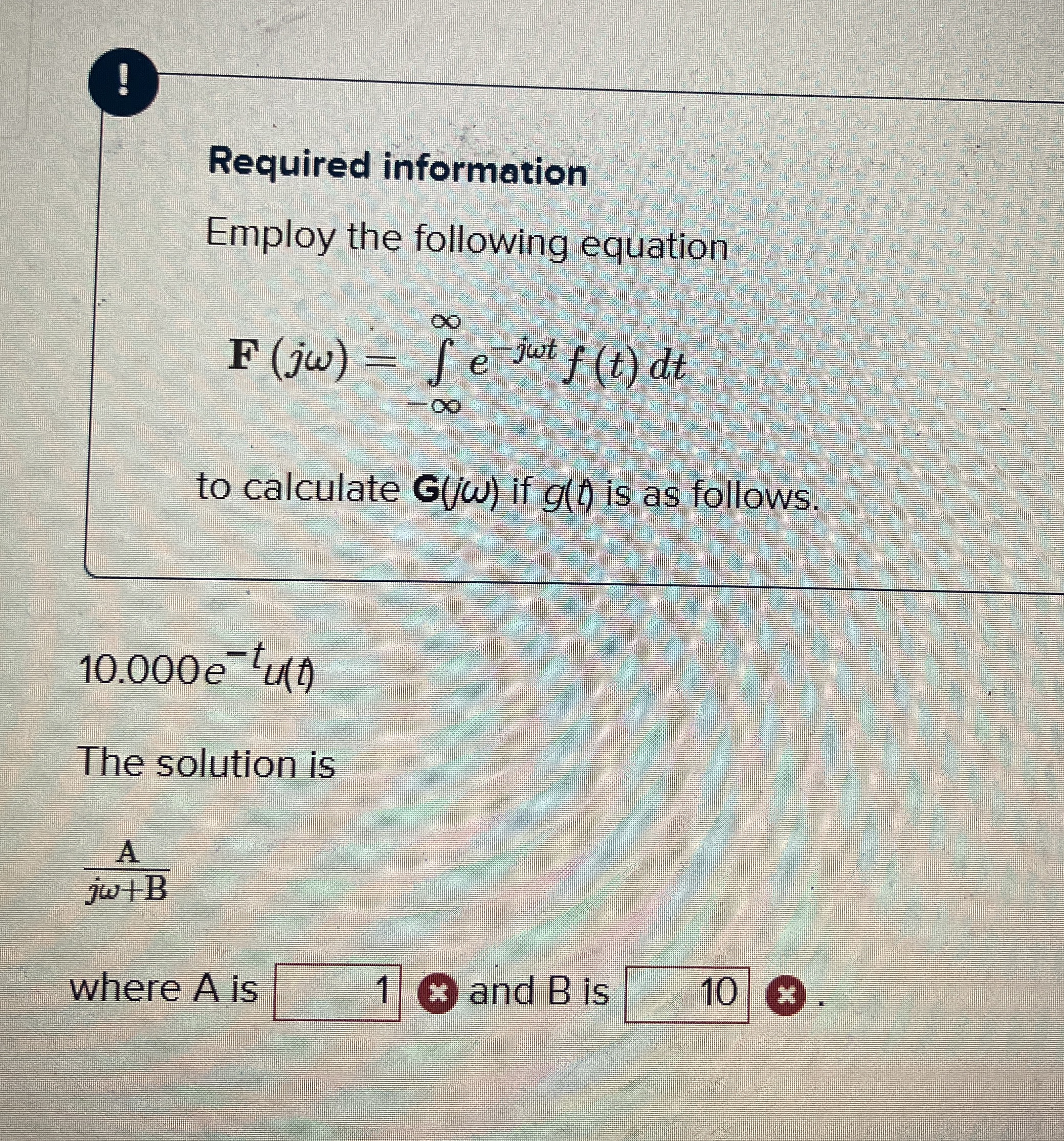 ! Required information Employ the following