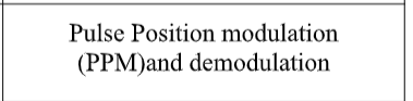 Pulse Position modulation ( PPM ) and