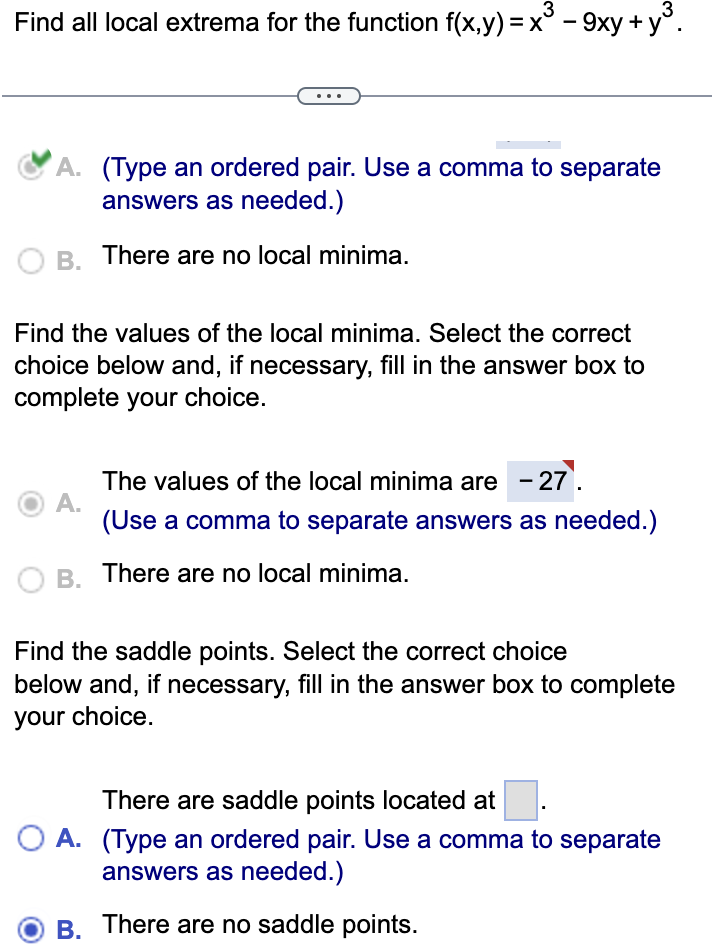 Find all local extrema for the function \ ( f ( x
