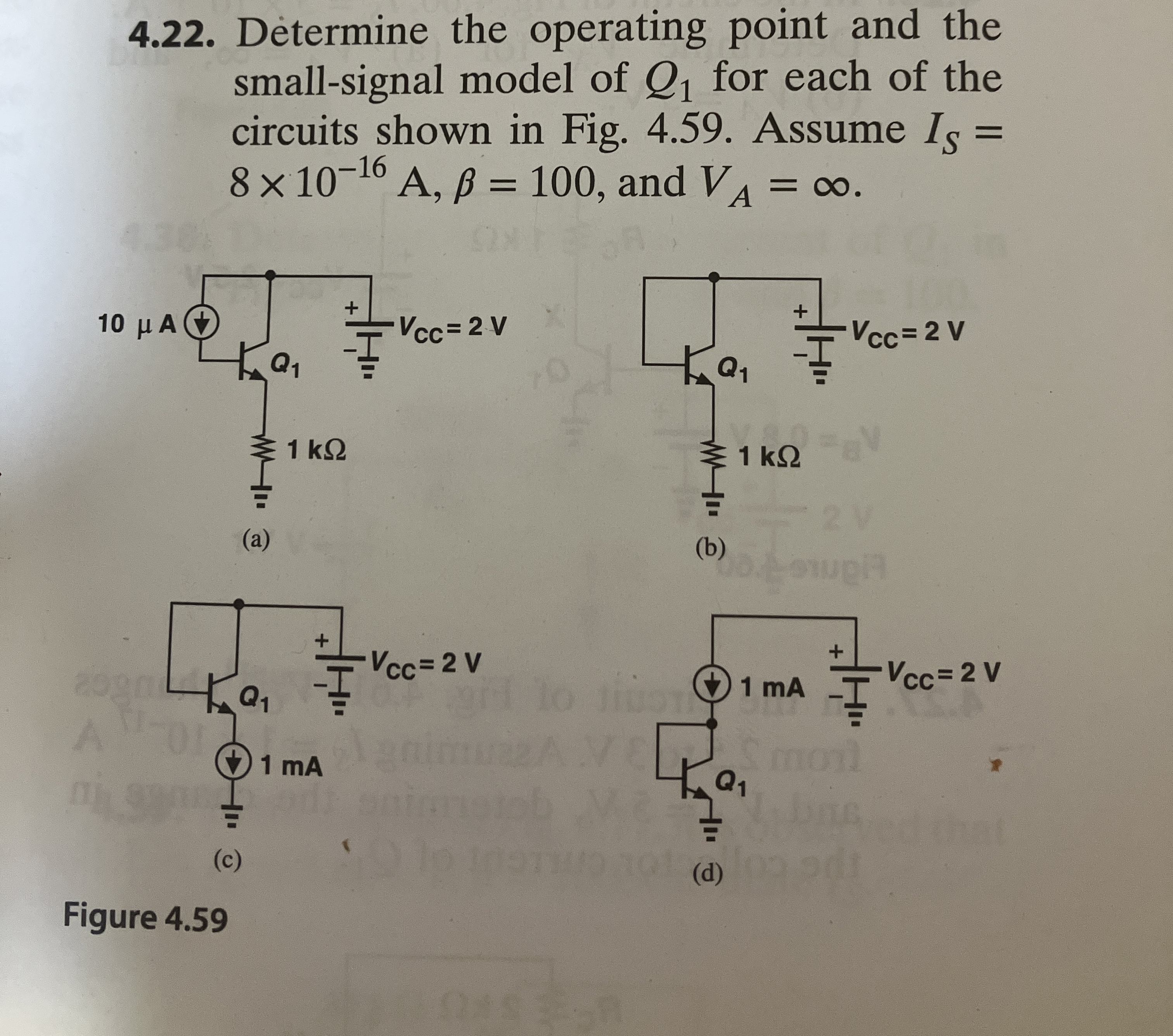 4 . 2 2 . Determine the operating point and the