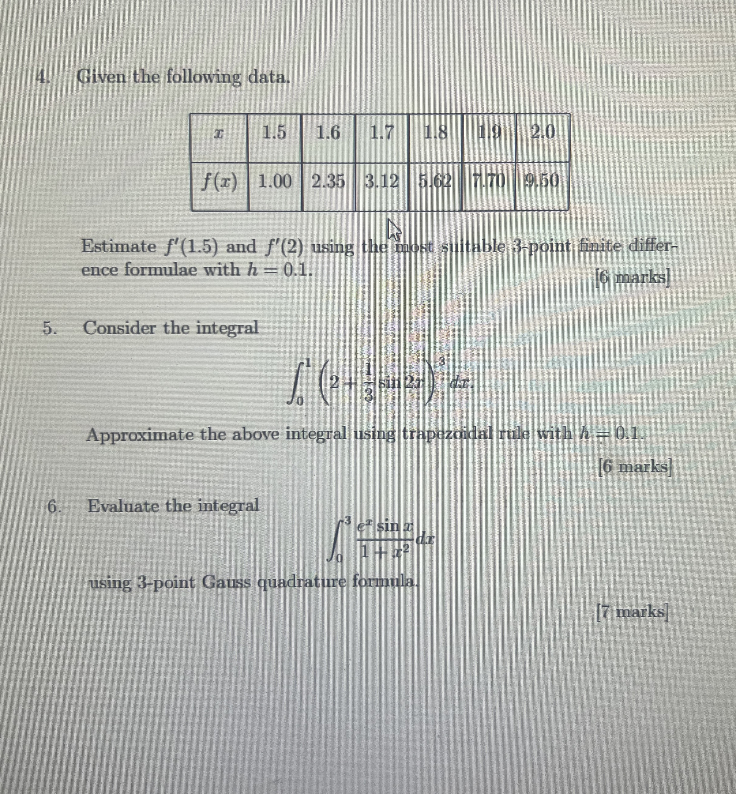 Given the following data. \ table [ [ x , 1 . 5 ,