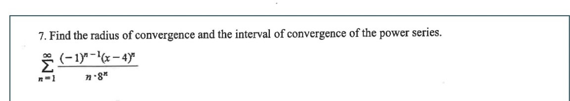 Find the radius of convergence and the interval